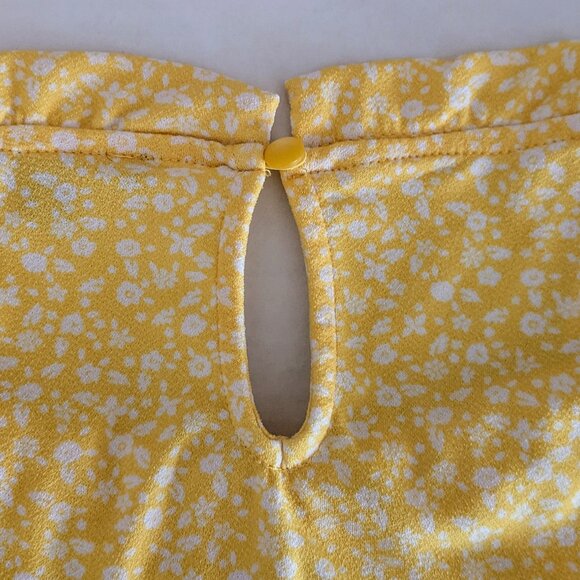 ADRIANNA PAPELL Women's Cap Sleeves Top Blouse  Size L  Yellow Floral  NWOT - Picture 3 of 6